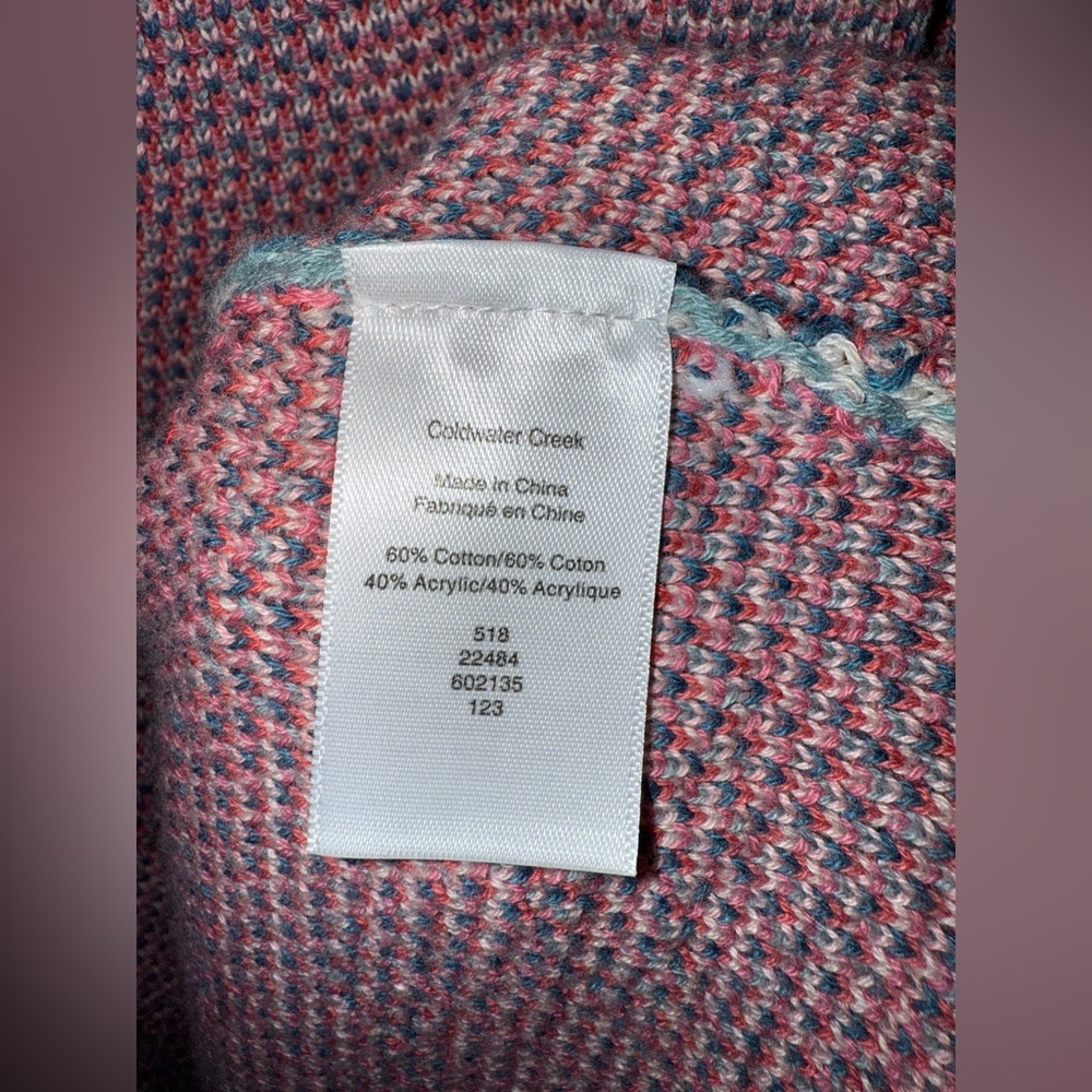 Coldwater Creek women's cardigan heart floral sweater size L - Picture 7 of 9